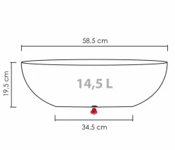 Scheurich Blumentöpfe & Übertöpfe > Kunststoff-Topf Barceo Jard, oval, ca. Ø58,6/H19,5 cm