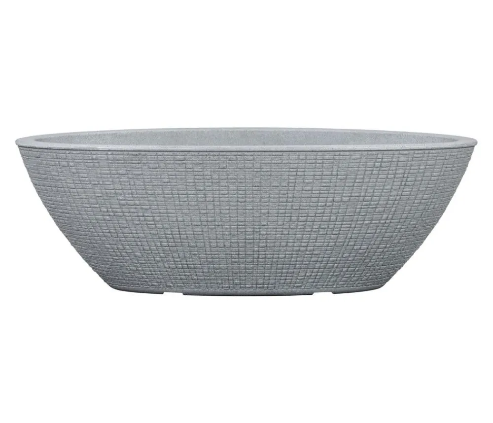 Scheurich Blumentöpfe & Übertöpfe - Kunststoff-Topf Barceo Jard, oval, ca. Ø58,6/H19,5 cm Grau
