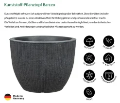 Scheurich Blumentöpfe & Übertöpfe - Kunststoff-Topf Barceo, rund Schwarz