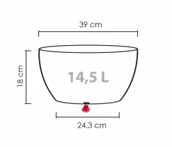 Scheurich Kunststoff-Topf Barceo Bowl, rund, ca. Ø39/H18 cm Schwarz Online