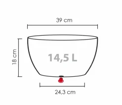 Scheurich Blumentöpfe & Übertöpfe - Kunststoff-Topf Barceo Bowl, rund, ca. Ø39/H18 cm Grau