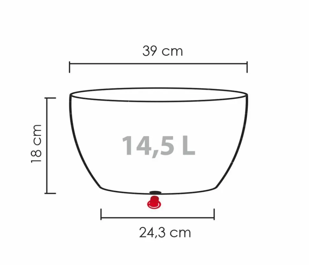 Scheurich Blumentöpfe & Übertöpfe - Kunststoff-Topf Barceo Bowl, rund, ca. Ø39/H18 cm Grau
