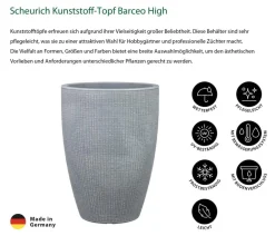 Scheurich Kunststoff-Topf Barceo High, rund Grau Outlet
