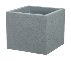 Scheurich Blumentöpfe & Übertöpfe - Kunststoff-Topf C-Cube, quadratisch Grau