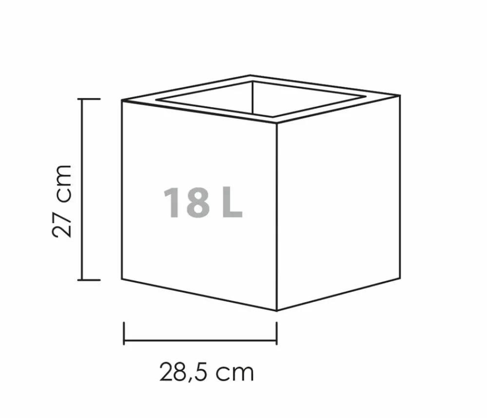 Scheurich Kunststoff-Topf C-Cube, quadratisch Schwarz Outlet