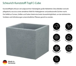 Scheurich Kunststoff-Topf C-Cube, quadratisch Schwarz Outlet