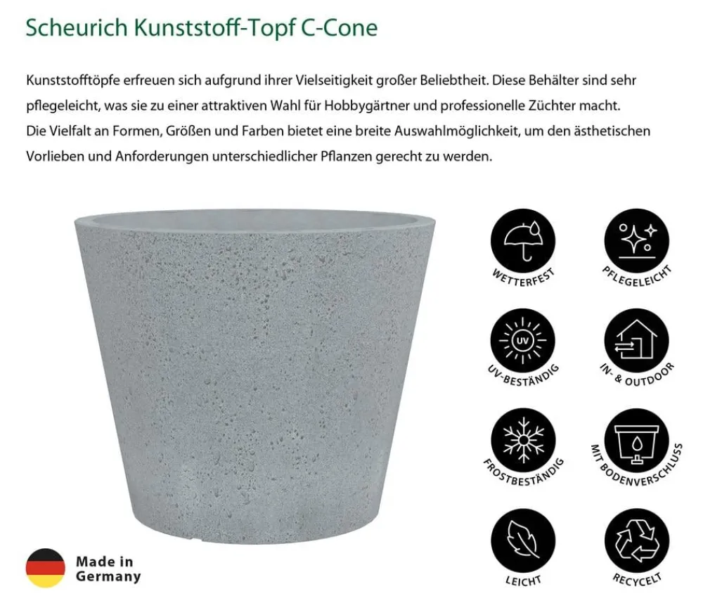 Scheurich Blumentöpfe & Übertöpfe > Kunststoff-Topf C-Cone, rund