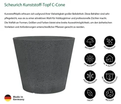 Scheurich Kunststoff-Topf C-Cone, rund Schwarz Sale