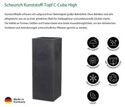 Scheurich Kunststoff-Topf C-Cube High, quadratisch, ca. B26/H70/T26 cm Schwarz Online