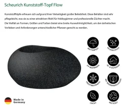 Scheurich Blumentöpfe & Übertöpfe - Kunststoff-Topf Flow, oval Schwarz