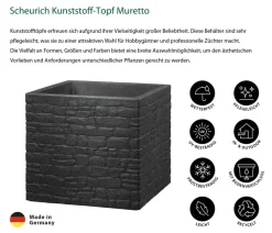 Scheurich Blumentöpfe & Übertöpfe > Kunststoff-Topf Muretto, quadratisch