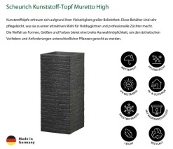 Scheurich Kunststoff-Topf Muretto High, quadratisch Schwarz Online