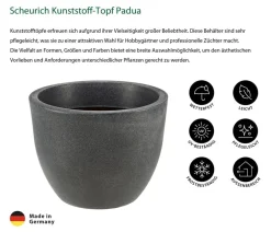 Scheurich Blumentöpfe & Übertöpfe > Kunststoff-Topf Padua, rund