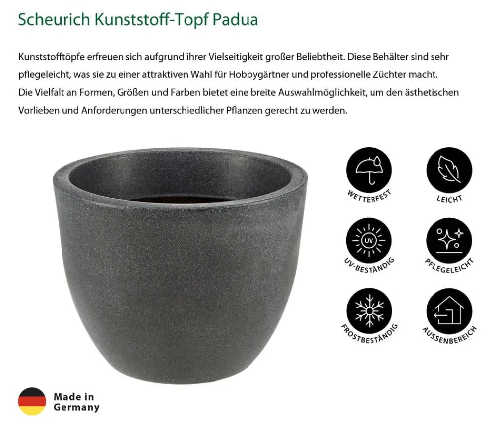 Scheurich Blumentöpfe & Übertöpfe > Kunststoff-Topf Padua, rund