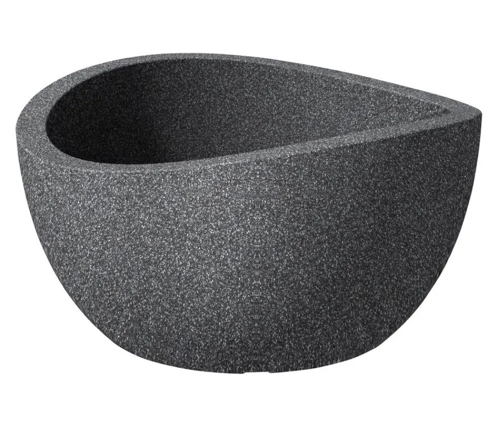 Scheurich Blumentöpfe & Übertöpfe - Kunststoff-Topf Wave Globe, rund, ca. Ø39,3/H21 cm Schwarz