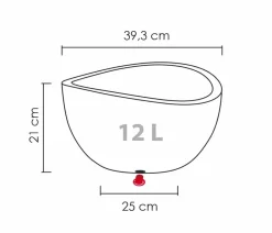 Scheurich Blumentöpfe & Übertöpfe - Kunststoff-Topf Wave Globe, rund, ca. Ø39,3/H21 cm Schwarz