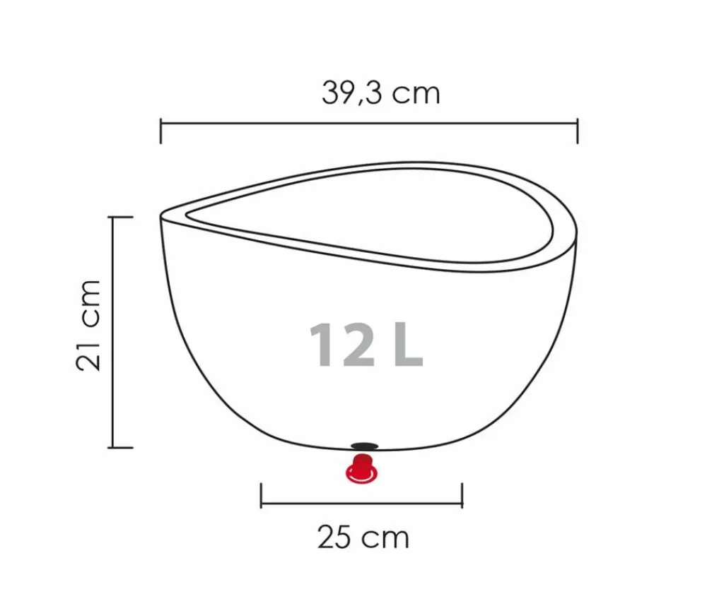 Scheurich Blumentöpfe & Übertöpfe - Kunststoff-Topf Wave Globe, rund, ca. Ø39,3/H21 cm Schwarz