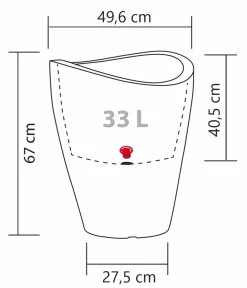 Scheurich Blumentöpfe & Übertöpfe - Kunststoff-Topf Wave Globe, rund, ca. Ø50,5/H67 cm Schwarz