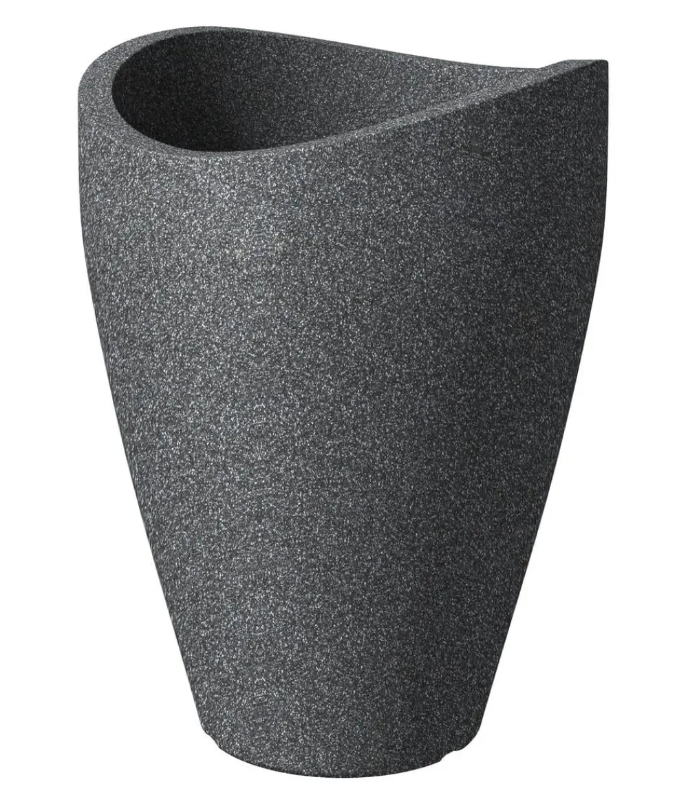 Scheurich Blumentöpfe & Übertöpfe - Kunststoff-Topf Wave Globe, rund, ca. Ø50,5/H67 cm Schwarz