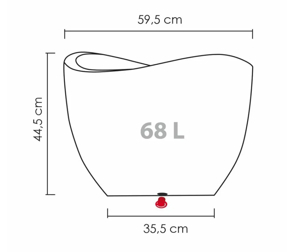 Scheurich Blumentöpfe & Übertöpfe > Kunststoff-Topf Wave Globe, rund, ca. Ø60/H44,7 cm