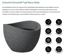 Scheurich Blumentöpfe & Übertöpfe > Kunststoff-Topf Wave Globe, rund, ca. Ø60/H44,7 cm