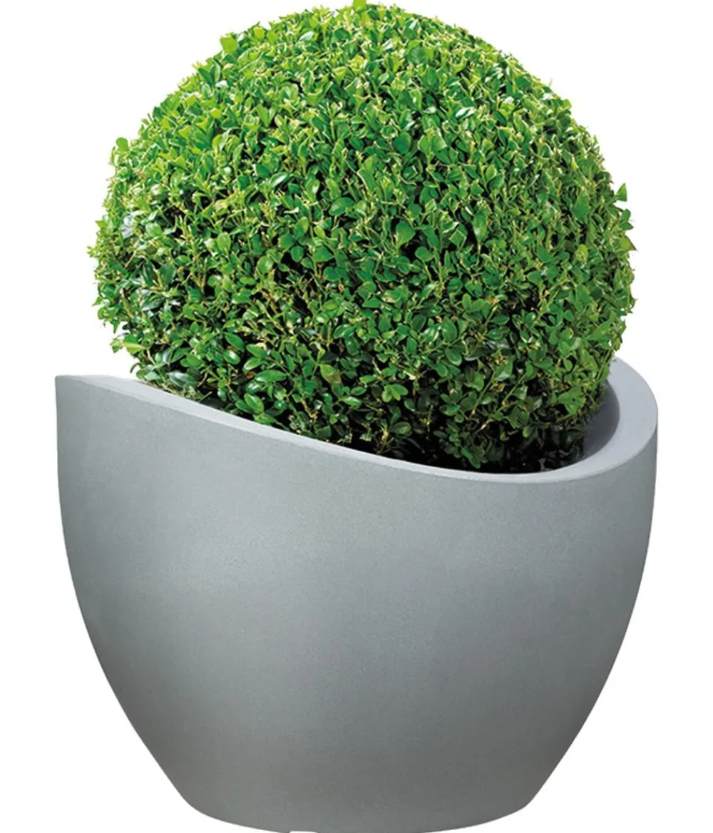 Scheurich Blumentöpfe & Übertöpfe - Kunststoff-Topf Wave Globe, rund, ca. Ø60/H44,7 cm Grau