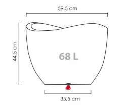 Scheurich Blumentöpfe & Übertöpfe - Kunststoff-Topf Wave Globe, rund, ca. Ø60/H44,7 cm Grau