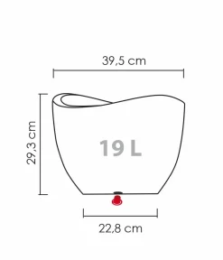 Scheurich Kunststoff-Topf Wave Globe, konisch Schwarz Clearance