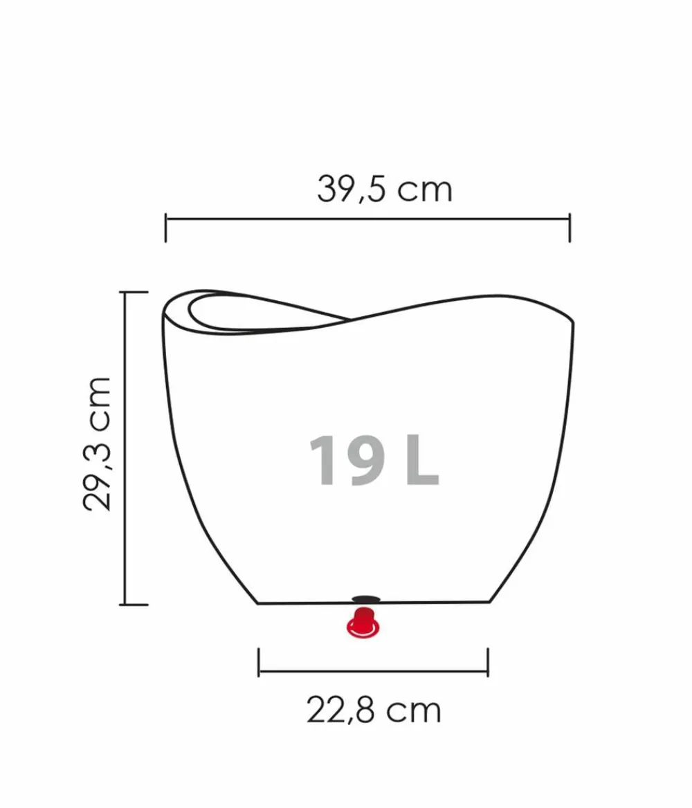 Scheurich Kunststoff-Topf Wave Globe, konisch Schwarz Clearance