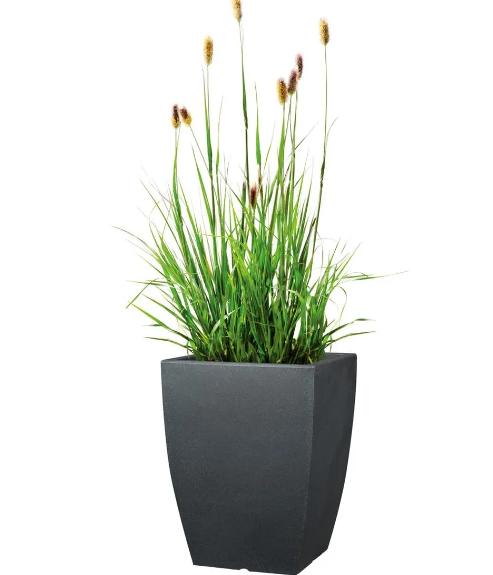 Scheurich Kunststoff-Vase Bologna, eckig, anthrazit Dunkelgrau Clearance