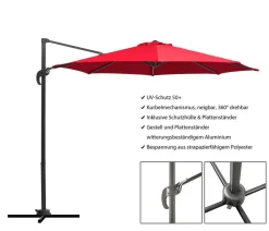Schneider Schirme Schneider Ampelschirm Rhodos Junior, rund, ca. Ø300 cm Rot