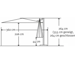 Schneider Schirme Schneider Ampelschirm Rhodos Twist Woody, quadratisch, ca. B300/T300 cm Natur Discount
