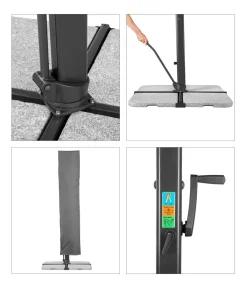Schneider Schirme Sonnenschirme > Schneider Ampelschirm Rhodos Smart, quadratisch, ca. B300/T300 cm