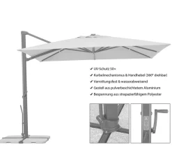 Schneider Schirme Sonnenschirme > Schneider Ampelschirm Rhodos Smart, quadratisch, ca. B300/T300 cm