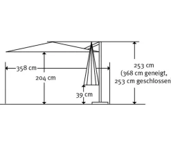 Schneider Schirme Schneider Ampelschirm Rhodos Smart, quadratisch, ca. B300/T300 cm Natur