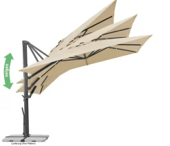 Schneider Schirme Schneider Ampelschirm Rhodos Smart, quadratisch, ca. B300/T300 cm Natur