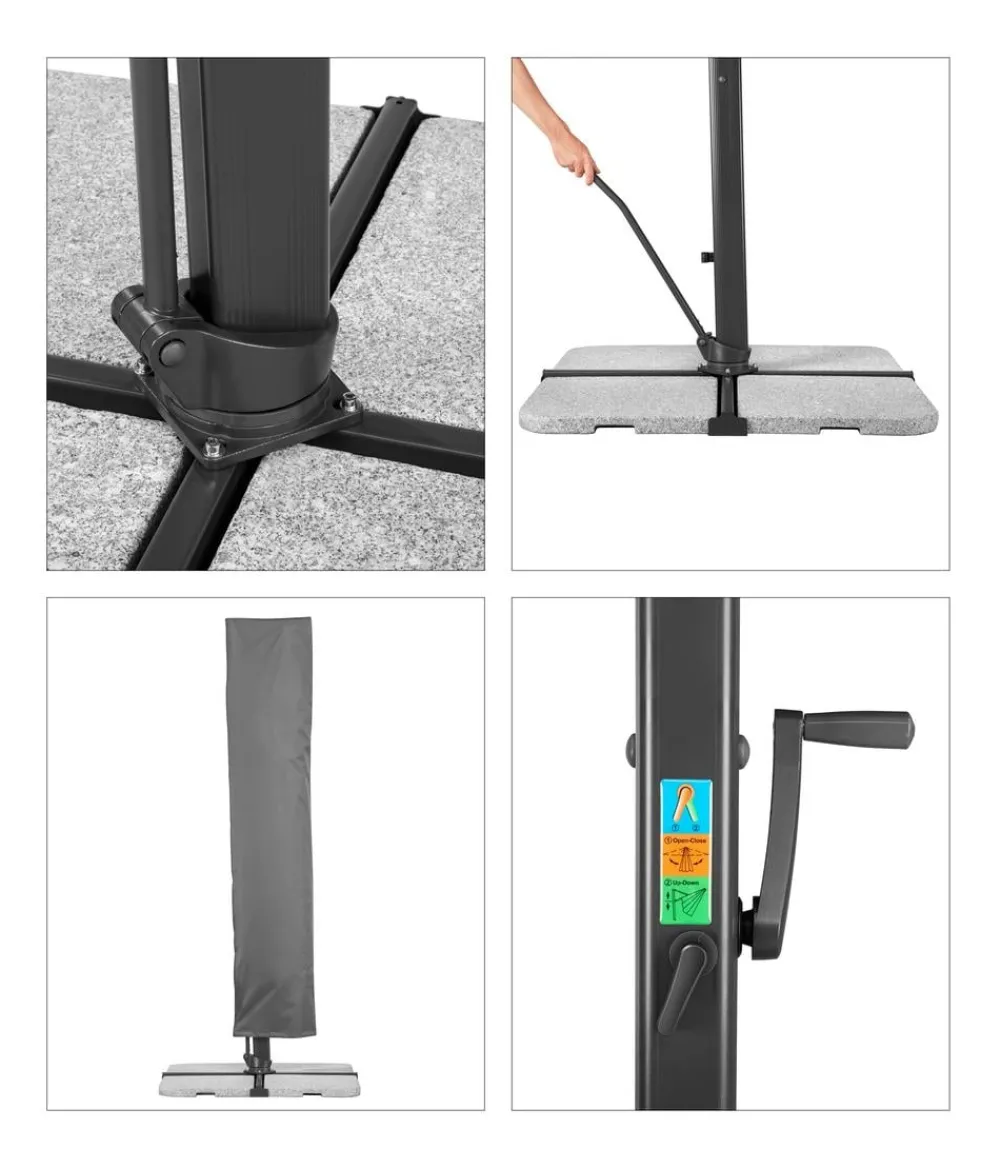 Schneider Schirme Schneider Ampelschirm Rhodos Smart, quadratisch, ca. B300/T300 cm Natur