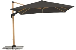 Schneider Schirme Schneider Ampelschirm Rhodos Twist Woody, Anthrazit, quadratisch, ca. B300/T300 cm Taupe Hot
