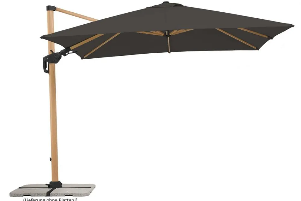 Schneider Schirme Schneider Ampelschirm Rhodos Twist Woody, Anthrazit, quadratisch, ca. B300/T300 cm Taupe Hot
