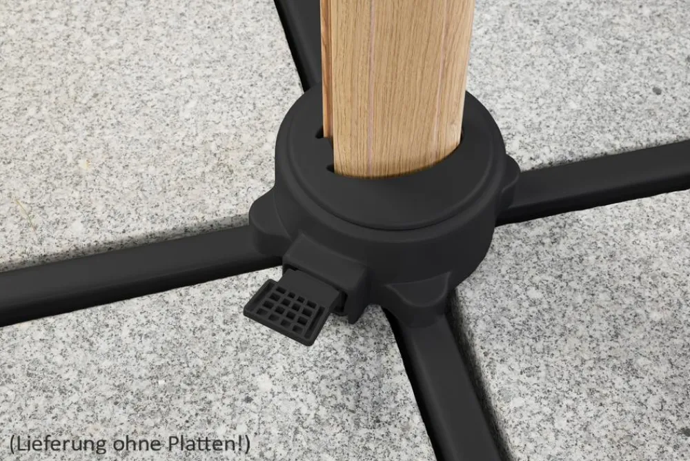 Schneider Schirme Schneider Ampelschirm Rhodos Twist Woody, Anthrazit, quadratisch, ca. B300/T300 cm Taupe Hot