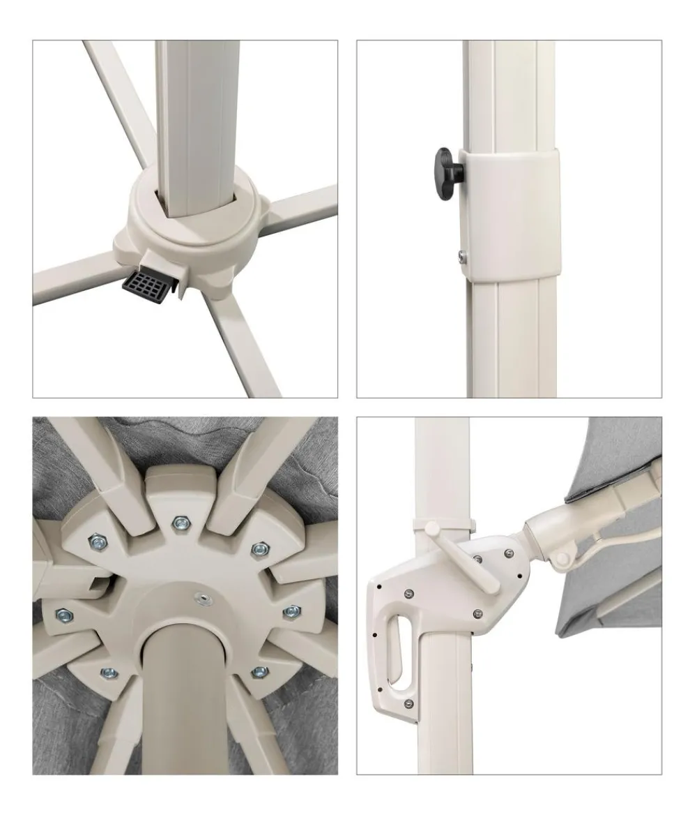 Schneider Schirme Schneider Ampelschirm Rhodos Twist Comfy, quadratisch, ca. B300/T300 cm Grau Online