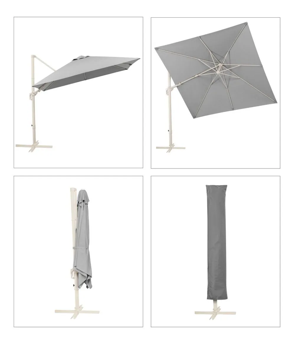Schneider Schirme Schneider Ampelschirm Rhodos Twist Comfy, quadratisch, ca. B300/T300 cm Grau Online