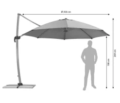 Schneider Schirme Sonnenschirme - Schneider Ampelschirm Rhodos, rund, ca. Ø350 cm Anthrazit