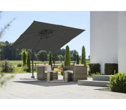 Schneider Schirme Schneider Classics Ampelschirm Rhodos Junior, quadratisch, ca. B270/T270 cm Anthrazit New