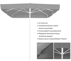 Schneider Schirme Sonnenschirme - Schneider Gastro Sonnenschirm Quadro, quadratisch, ca. B300/T300 cm Dunkelgrün