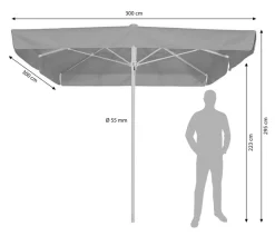 Schneider Schirme Sonnenschirme - Schneider Gastro Sonnenschirm Quadro, quadratisch, ca. B300/T300 cm Dunkelgrün