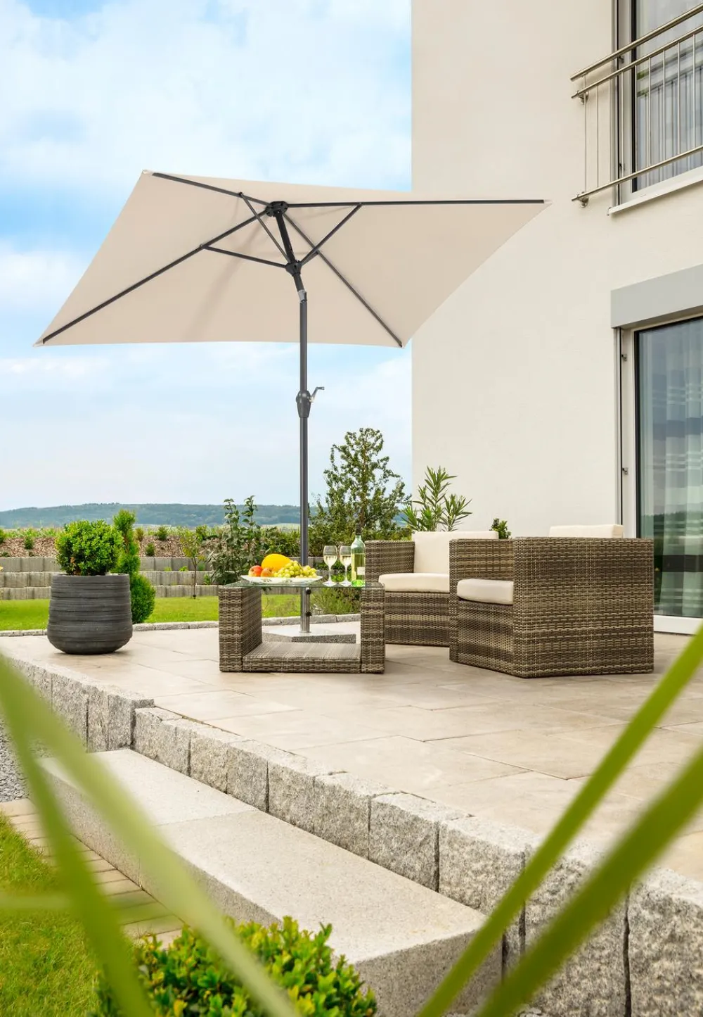 Schneider Schirme Schneider Sonnenschirm Bilbao, rechteckig, ca. B210/T130 cm Beige New