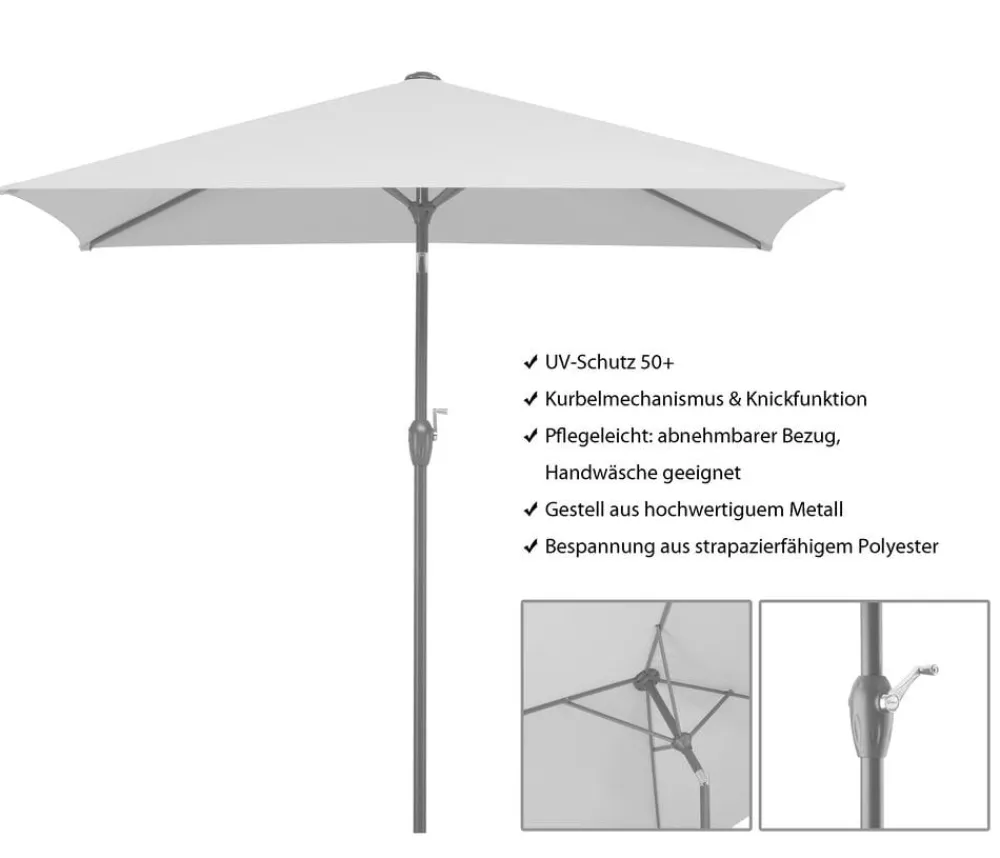Schneider Schirme Schneider Sonnenschirm Bilbao, rechteckig, ca. B210/T130 cm Beige New