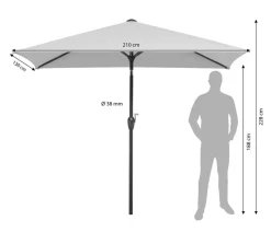 Schneider Schirme Schneider Sonnenschirm Bilbao, rechteckig, ca. B210/T130 cm Beige New