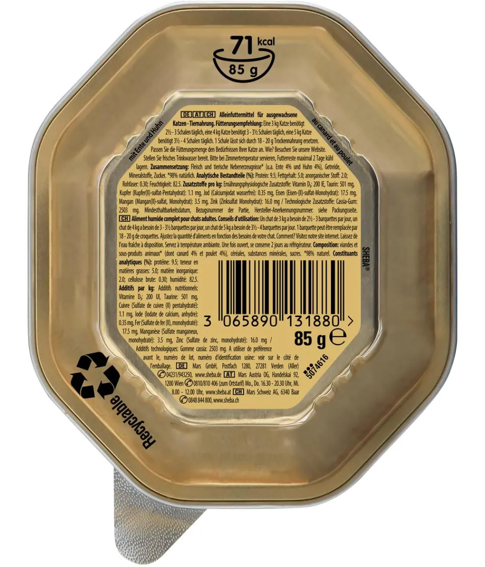 Sheba® Nassfutter für Katzen Classics in Pastete,